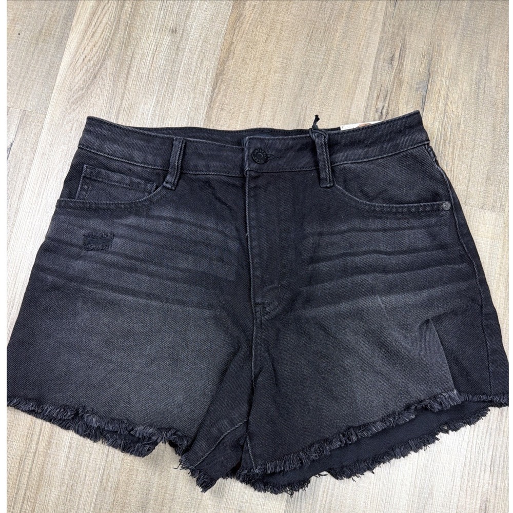 NWT Sincerely Jules Black Distressed Denim Shorts Women's Size 9 29 Raw Hem